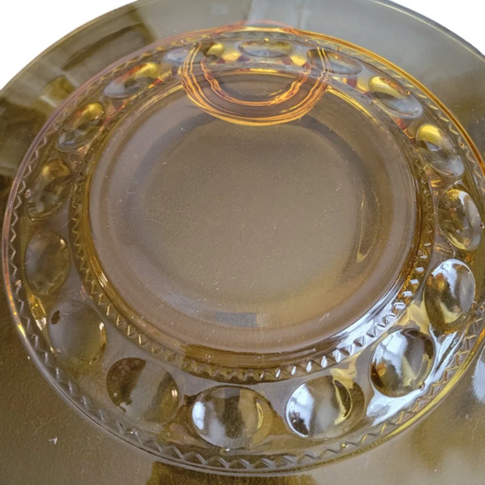 MCM Snack Plate & Cup Set Gold Crown‎ by Indiana Glass AKA Lancaster Colony Fall